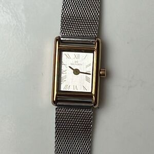 Vtg Skagen Watch Women Mixed Metal Petite Rectangle Mesh Band 7.25" Wrist Watch